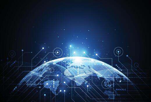 Digital globe with technology graphics vector