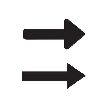 Arrow Icon Set. Black Right Direction Arrows for Navigation, Forward Movement, Interface Design, Web, App, Business, and Technology Use in Minimal Flat Style Symbol Illustration vector