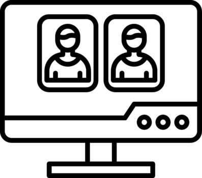 Virtual Online Interview vector