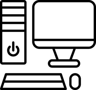 Office Desktop Computer vector
