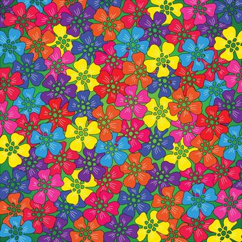 Seamless retro flower pattern background in vector