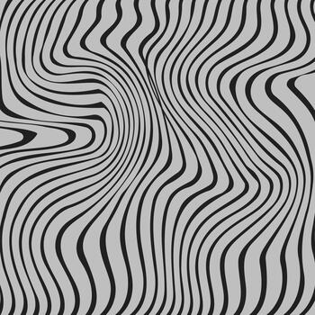 resumen negro y blanco ondulado orgánico modelo con fluido líneas y curvas vector