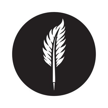 Symmetrical Double Feather Quill Logo Showing Balanced Creativity and Harmonious Expression vector