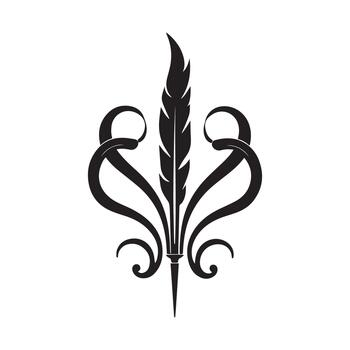 circulo adjunto pluma bolígrafo logo demostración unidad continuidad y clásico escritura valores vector