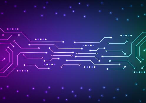 digital tecnología circuito antecedentes. futurista circuito tablero datos concepto. diseño para sistema cyberpunk red circuito líneas ligero brillo. vector