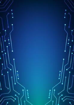 Digital technology circuit background. Futuristic circuit board data and network concept. Design for system cyber lines light glow. vector