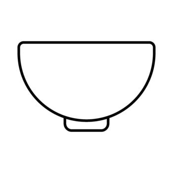 Minimalist outline of a simple, modern bowl, perfect for culinary presentations and graphic design projects vector