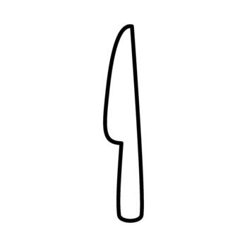 A simple, clean line drawing of a single knife, isolated on a white background vector