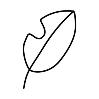Minimalist Outline of a Single Leaf with a Small Bite Mark vector