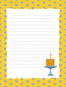 Bright notebook template with a festive cake vector