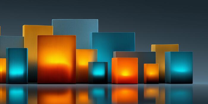 Simple stylized candle silhouettes with soft glow on gradient background, creating a serene ambiance and enhancing the visual appeal of any space or occasion photo