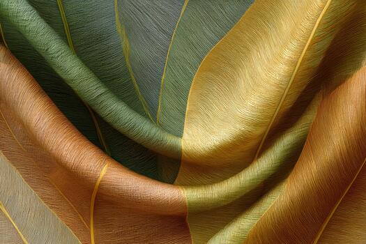 Richly layered with green, gold, and brown tones, this textile pattern captures the essence of nature, evoking a serene and organic atmosphere for various uses photo