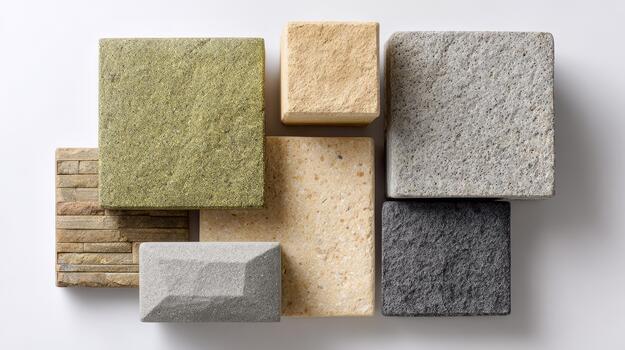 Colorful textured stone samples showcase varied finishes and natural patterns for design inspiration photo