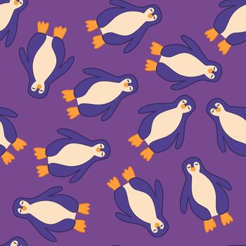 ilustración de un modelo con pingüinos vector