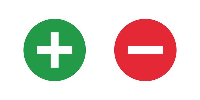 Plus and minus symbol, representing addition, subtraction, and mathematical operation vector