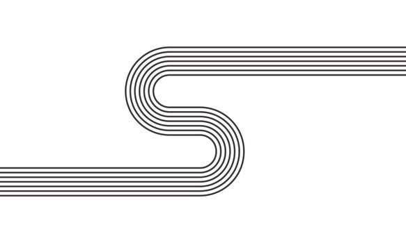 Abstract curved line design forming a smooth, flowing shape, representing continuity, direction, and artistic expression vector