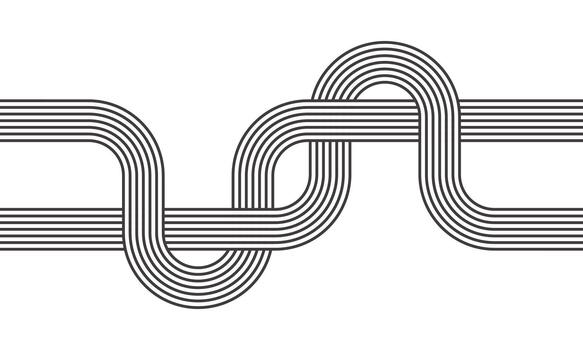 Abstract design featuring interwoven curved lines, representing connection, continuity, and creative flow vector