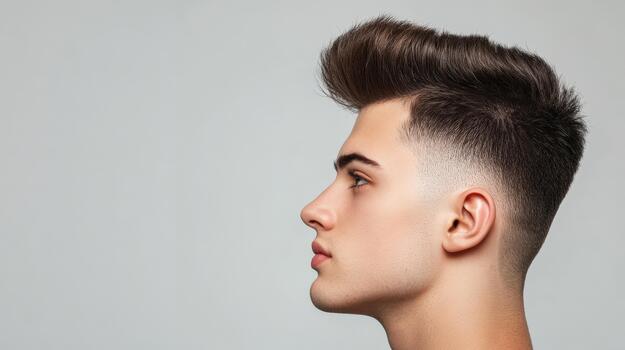 A man with shaved head and a shaved beard photo