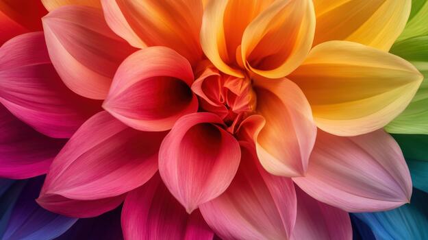 A close up of a flower with many different colors photo