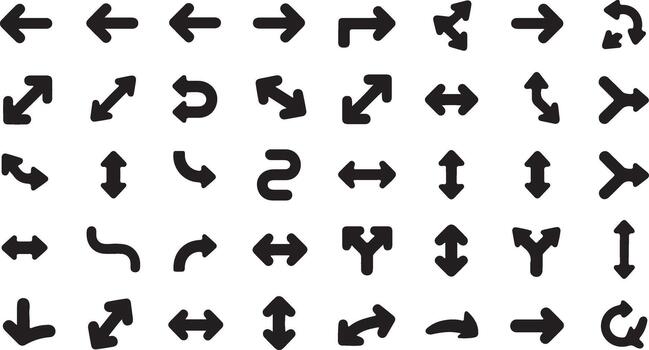 A set of arrows that are all pointing in different directions vector