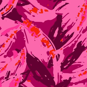 Seamless abstract pattern with expressive brush strokes in magenta, pink, and red tones. Modern artistic texture for fashion prints, fabric design, and home decor vector