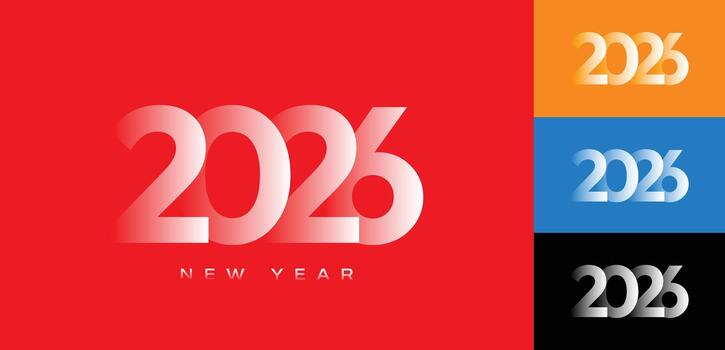 degradado 2026 nuevo año tipografía diseño conjunto en negrita moderno estilo con color variaciones vector
