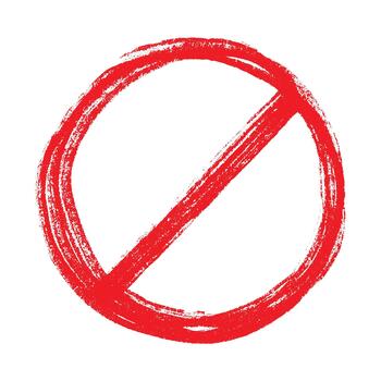 entry danger Hand drawn prohibition sign No entry symbol Red circle with cross line clipart in doodle style Ban Restriction Forbidden stop Single element for print, web, design vector