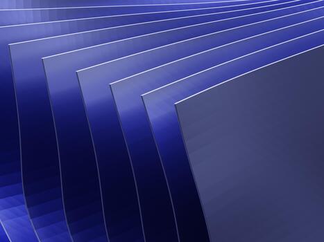 Curved blue abstract layers forming dynamic geometric flowing pattern photo