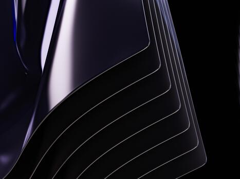 Elegant dark metallic waves with highlights creating a striking abstract pattern. photo