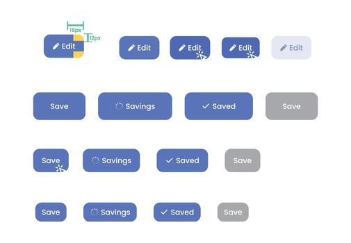 UI Buttons for Editing and Saving Data illustration vector