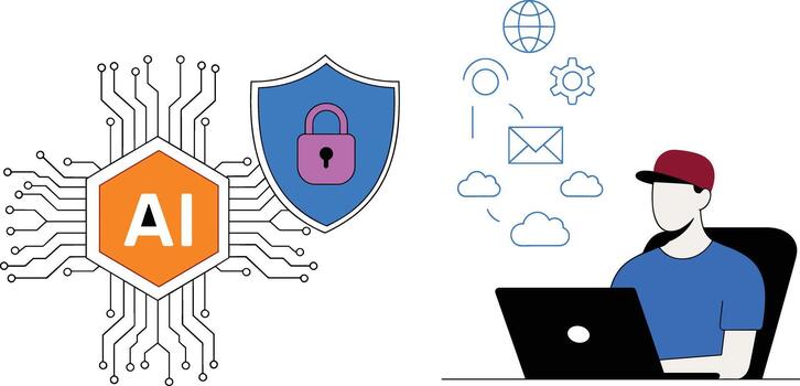 Artificial intelligence security and digital communication circuit chip vector