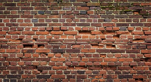Stunning old brick wall with weathered texture and rustic charm for authentic backgrounds and vintage architectural designs projects photo