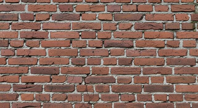 Authentic weathered red brick wall texture providing a classic, rustic, and durable background for any design project. photo