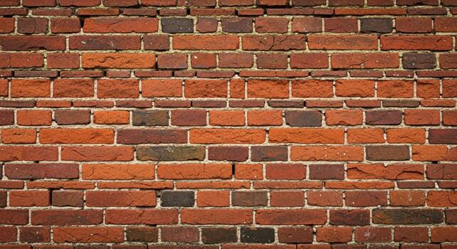 Textured rustic red brick wall surface offering a classic, durable, and versatile background for any project photo