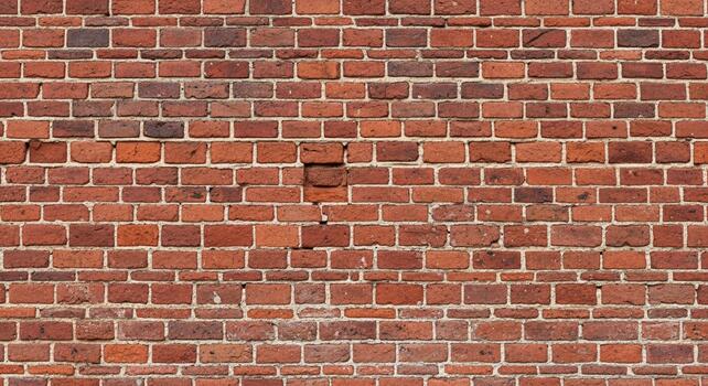 Weathered red brick wall texture offers versatile background for architectural and design projects photo