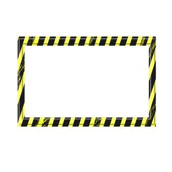 A three-dimensional rectangular frame in the style of caution tape vector