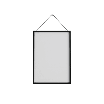 Empty frame with hanging on string ideal for presenting your artwork or photos concept png