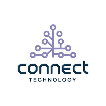 moderno triángulo tecnología conexión logo diseño vector