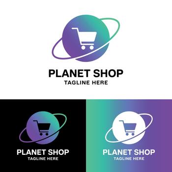 Planet Logo with Gradient Labs Style for Futuristic and Innovative Branding vector
