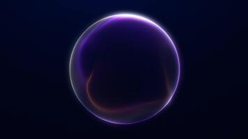 minimo raggiante astratto sfera ciclo continuo con blu, viola, e arancia gradienti formatura morbido fluente leggero curve nel un' pulito futuristico movimento stile. video
