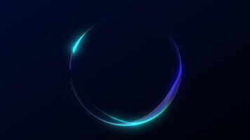 Looping blue-green minimal fractal sphere with smooth neon curves and soft glowing edges. Clean futuristic abstract animation with elegant fluid motion and digital energy flow. video