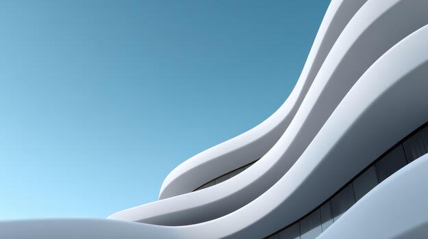 A white building with curved lines photo