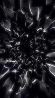 fraktal svartvit energi slinga med virvlande ljus trådar och mjuk strömmande rörelse. hög kontrast abstrakt virvel animering med elegant trogen textur. video