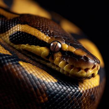 un cerca arriba de un serpiente cabeza y cuerpo foto