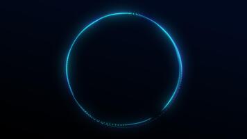 azul verde brillante cuerda anillo formando un suave ola movimiento. futurista sin costura lazo con fluido neón curvas y mínimo degradado energía. video