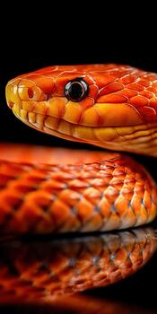 Striking serpent showcasing vibrant hues and intricate patterns photo