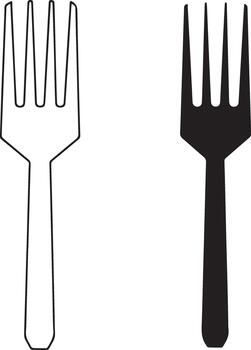 Unique fork icon set for modern design projects vector