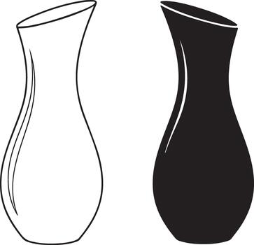 Sleek vases showcase refined minimalist design elements vector