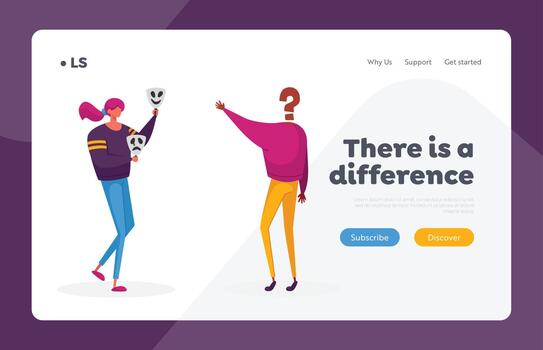 Two characters discussing differences in talents vector