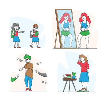 Illustration of body image issues vector